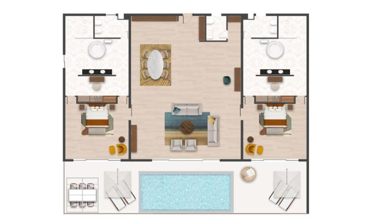 Two Bedroom Presidential Private Pool Suite Ocean View